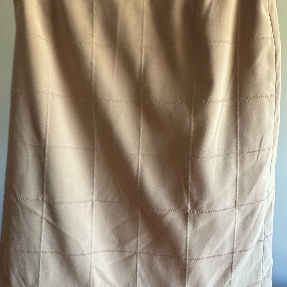 Talbots petite khaki checker sewed  skirt